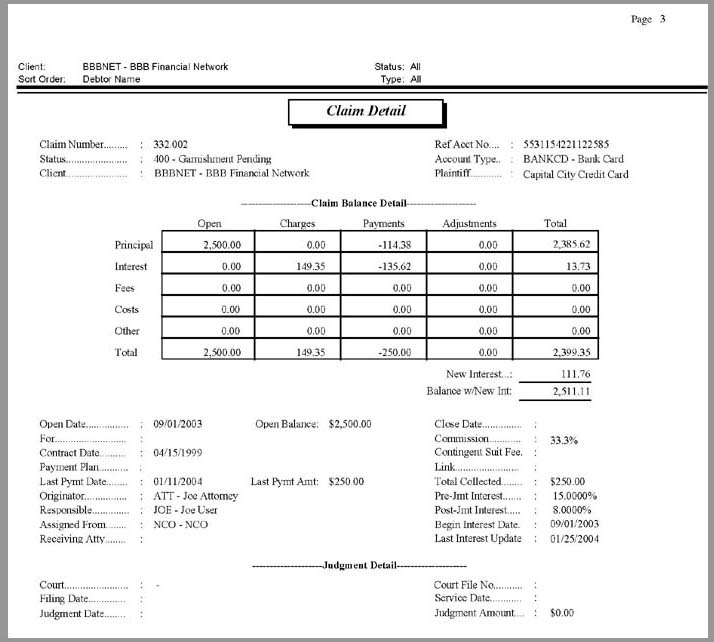 Debtors List